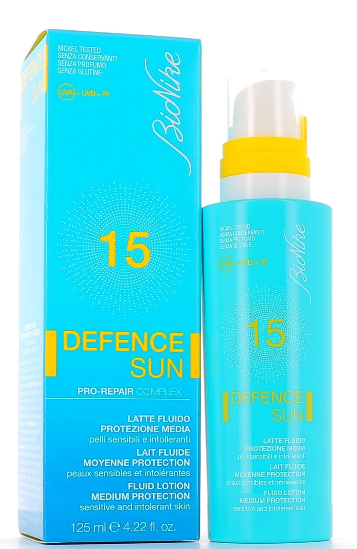 BIONIKE DEFENCE SUN SPF15 LATTE FLUIDO 125ML 1 BIONIKE DEFENCE SUN SPF15 LATTE FLUIDO 125ML